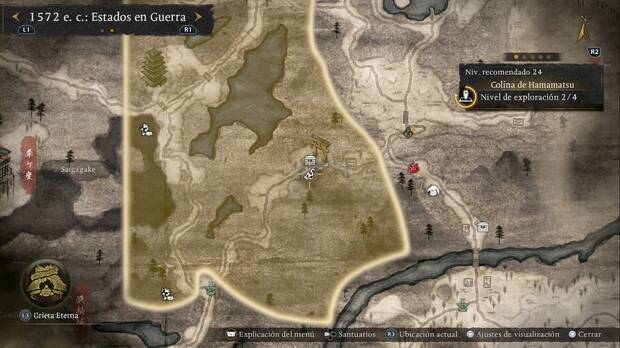 Nioh 3 - Amritas de la Colina de Hamamatsu, amrita del patio oeste de la base enemiga del sendero sudeste