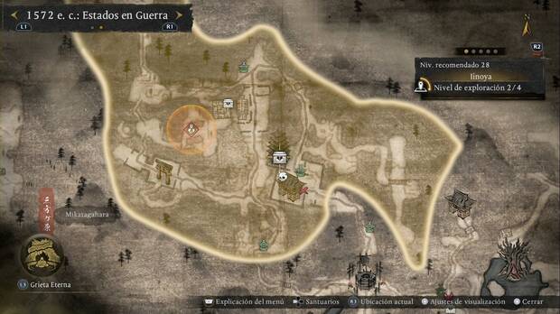 Nioh 3 - Cofres de Iinoya, ubicaci�n del cofre de la pagoda de la zona sur-sudeste de la regi�n