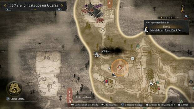 Nioh 3 - Chijiko en Iinoya, ubicaci�n del chijiko del margen oeste