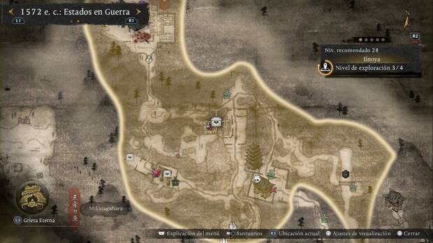 Nioh 3 - Cofres en Iinoya, ubicaci�n del cofre de la zona de la aldea desierta