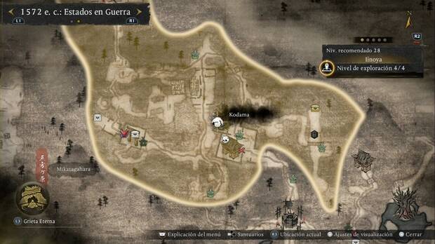 Nioh 3 - Kodama de Iinoya, ubicaci�n del kodama del templo en ruinas