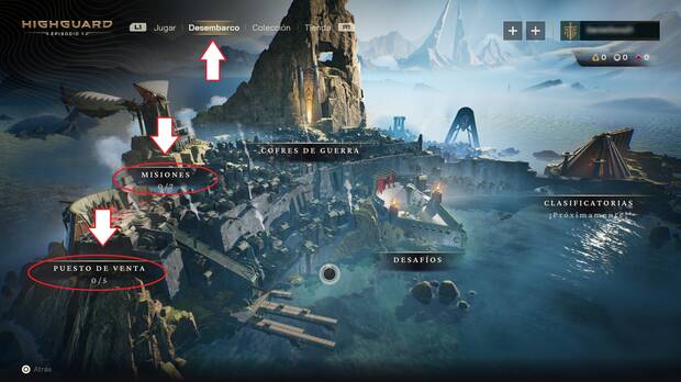 Highguard - Puesto de venta y misiones para desbloquear cosméticos gratis