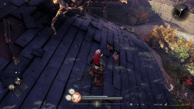 Nioh 3 - Misiones secundarias, La aparici�n del Templo de Ryotan: kodama sobre el tejado roto del edificio principal