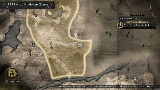 Nioh 3 - Cofres en la Carretera de Futamata, ubicaci�n del cofre en la casa de la salida este que lleva a Futamata