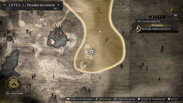 Nioh 3 - Cofres de Futamata, ubicaci�n del cofre de la aldea de la zona suroeste