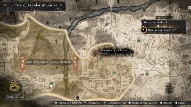 Nioh 3 - Misiones secundarias de 1572, El r�gimen del demonio: ubicaci�n de Hanzo en Hamamatsu