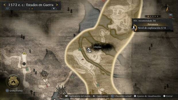 Nioh 3 - Chijiko de Futamata, ubicaci�n del chijiko de la aldea al suroeste del castillo