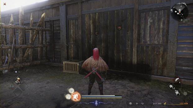 Nioh 3 - La fortaleza del miraje, nurikabe del patio del castillo de Futamata