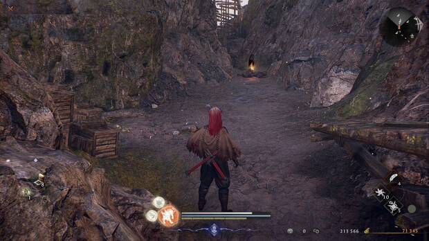 Nioh 3 - La fortaleza del miraje, amrita en lo alto de la pendiente de la roca gigante