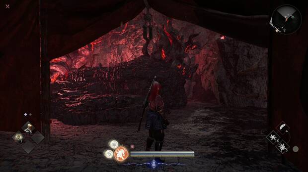 Nioh 3 - Una invasi�n feroz, rocas que llevan a la fuente termal del purgatorio de Mikatagahara