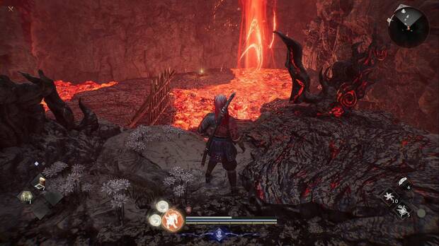 Nioh 3 - Una invasi�n feroz, amrita en una plataforma cerca de la lava