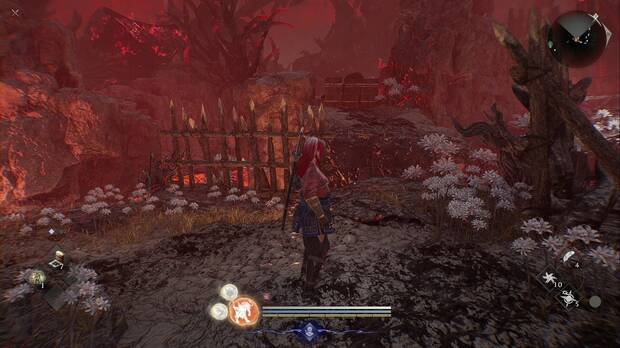 Nioh 3 - Una invasi�n feroz, camino al oeste de la colina en lo alto del cruce por donde ataca un kamikaze