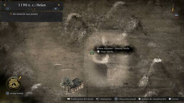 Nioh 3 - Santuarios en Monta�a sagrada profanada, ubicaci�n de Monte Kurama - Kinone Michi
