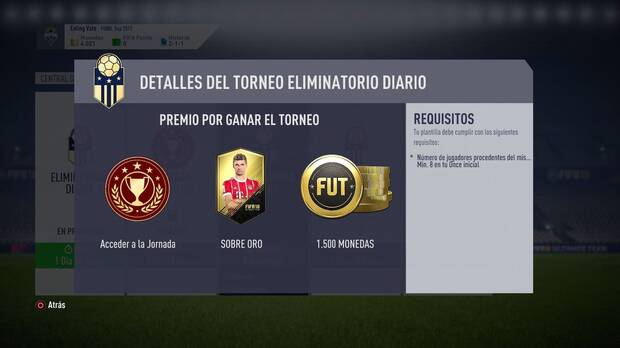 Torneos diarios o daily knockout de FUT Champions en FIFA 18