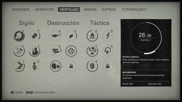 Dependiendo de nuestro estilo de juego accederemos a ciertas ventajas que nos darán beneficios bastante interesantes.