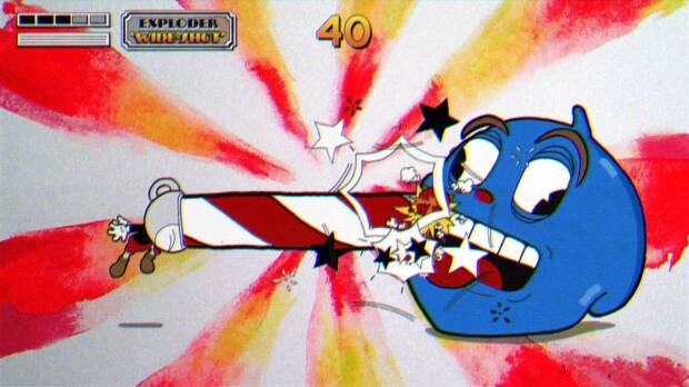 El ataque especial de Cuphead era diferente, atacando con la pajita y con un fondo único.