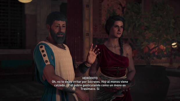 Kassandra nos ha parecido uno de los mejores personajes de toda la saga, y tampoco pueden faltar grandes personalidad de la época, algo que está bastante bien llevado.