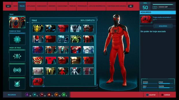 Marvel's Spider-Man - Trajes: Traje de araña escarlata II