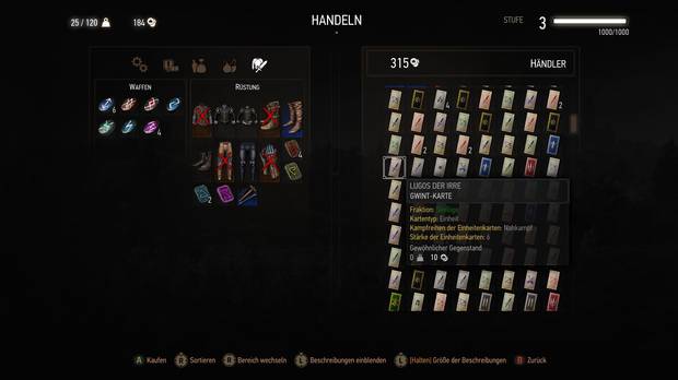 Vendedor de cartas en The Witcher 3 gracias a un mod.