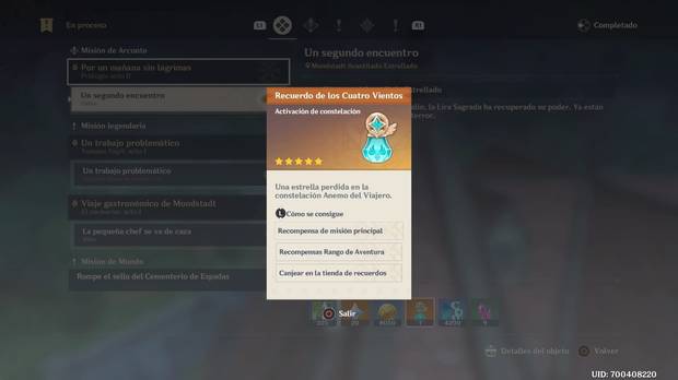 Genshin Impact - Activar las Constelaciones del Viajero