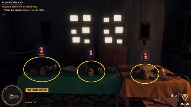 Far Cry 6: Reliquia de la Tríada de Okú - Orden de los 3 botones