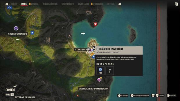 Far Cry 6: Localización de la misión búsqueda del tesoro El cráneo de esmeralda