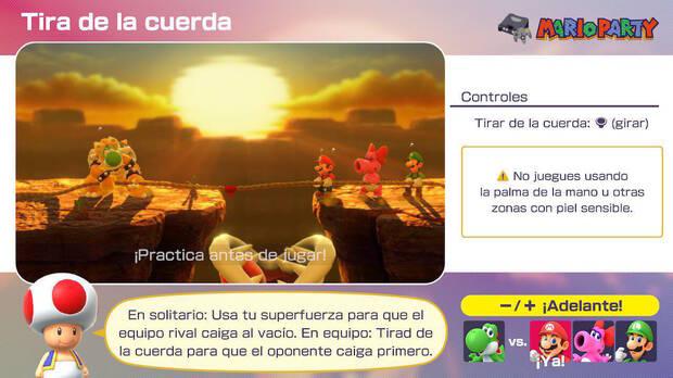 Advertencia de El Juego de la Soga en Mario Party Superstars