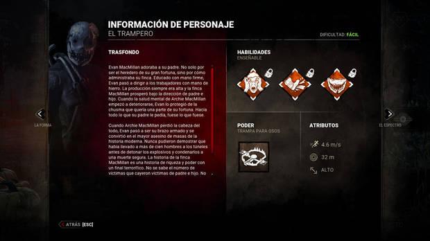 Dead by Daylight - Información y detalles del asesino El Trampero (Evan MacMillan)