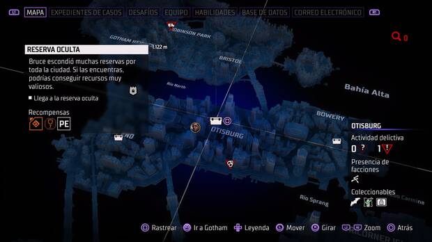 Gotham Knights - Localización en el mapa de la reserva oculta de Otisburg