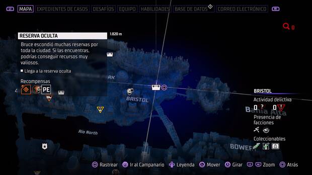 Gotham Knights - Localización en el mapa de la reserva oculta de Bristol 1