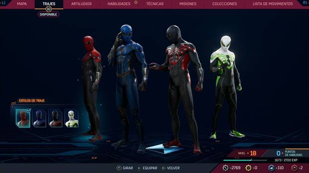 Marvel's Spider-Man 2 - Trajes de Peter Parker: Traje Superior, estilos