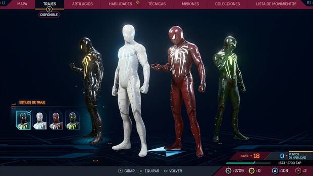 Marvel's Spider-Man 2 - Trajes de Peter Parker: Traje Anti-Ock, estilos
