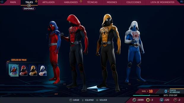 Marvel's Spider-Man 2 - Trajes de Peter Parker: Traje Escarlata III, estilos