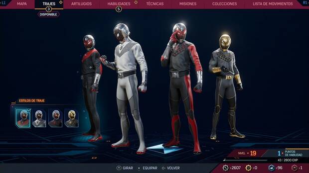 Marvel's Spider-Man 2 - Trajes de Miles Morales: Traje de Toda una vida, estilos