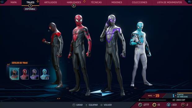 Marvel's Spider-Man 2 - Trajes de Miles Morales: Traje Clásico, estilos