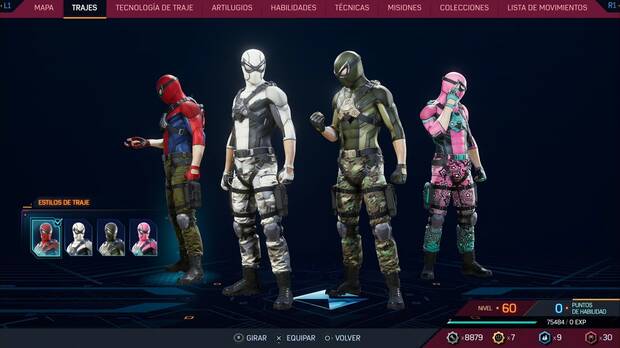 Marvel's Spider-Man 2 - Traje de Secret Wars: Civil War, estilos