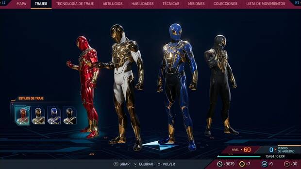 Marvel's Spider-Man 2 - Traje Armadura Iron-Spider, estilos