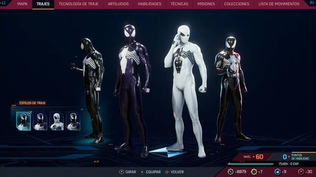 Marvel's Spider-Man 2 - Traje negro clásico, estilos