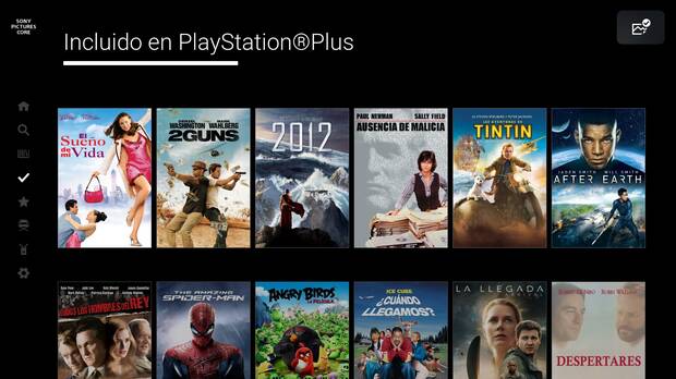 Opciones PS Plus Sony Pictures Core PS5