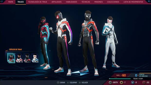 Marvel's Spider-Man 2 - Trajes de Miles Morales: Traje evolucionado, estilos