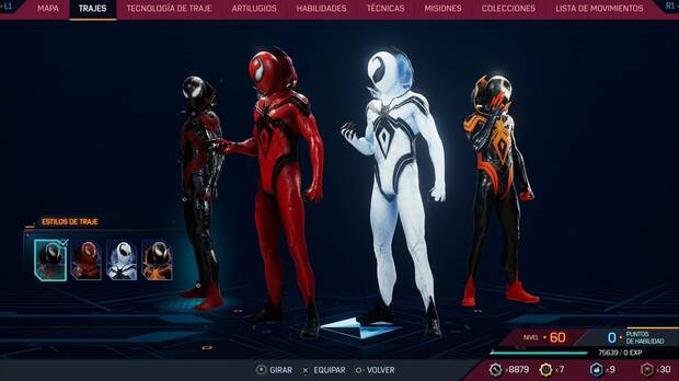 Marvel's Spider-Man 2 - Trajes de Miles Morales: Traje de Edad oscura, estilos