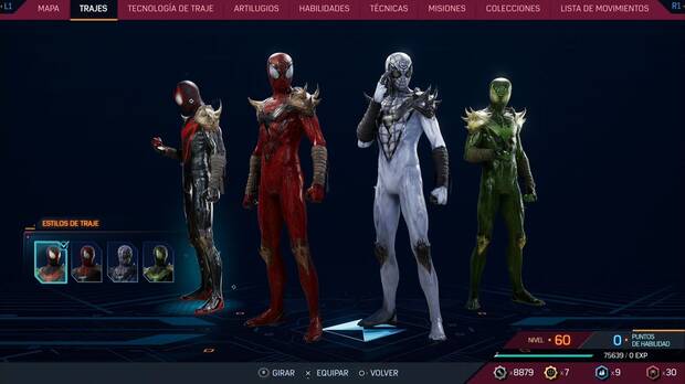 Marvel's Spider-Man 2 - Trajes de Miles Morales: Traje de Rey de Negro, estilos
