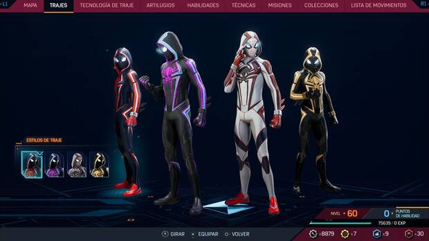 Marvel's Spider-Man 2 - Trajes de Miles Morales: Traje de Miles Morales 2099, estilos