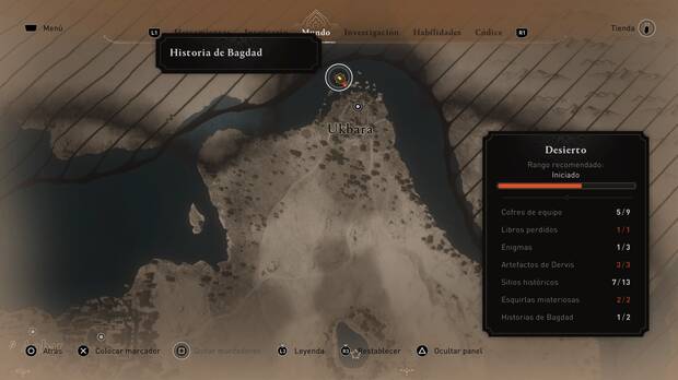 Assassin's Creed Mirage - Localización en el mapa de la historia de Bagdad Búsqueda del tesoro