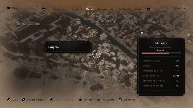 Assassin's Creed Mirage - Localización en el mapa del enigma Un desafío