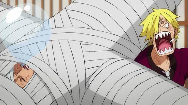 Sanji cargando a Zoro herido en One Piece