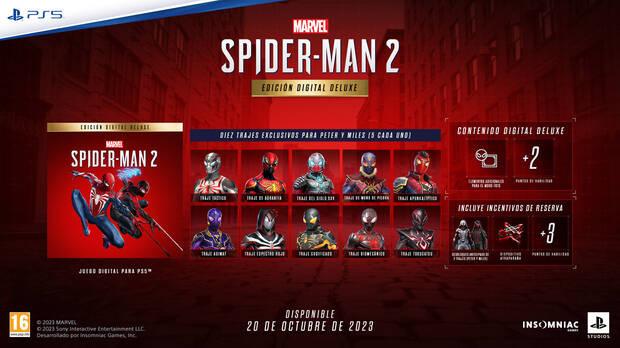 Marvel's Spider-Man 2 todas las ediciones disponibles, reserva, estndar, Digital Deluxe, y para coleccionistas