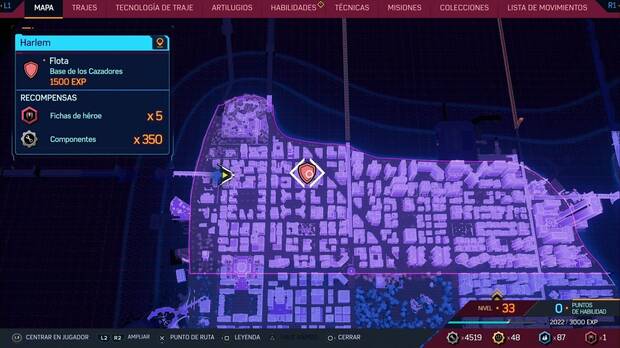 Marvel's Spider-Man 2: Bases de los Cazadores, ubicación de Flota