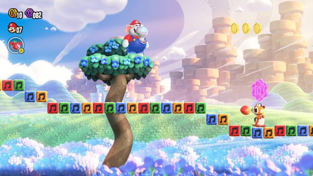 Super Mario Bros. Wonder - Localización de la Moneda púrpura #1 en La colina de los Correveitires