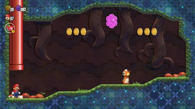 Super Mario Bros. Wonder - Localización de la Moneda púrpura #2 en La colina de los Correveitires
